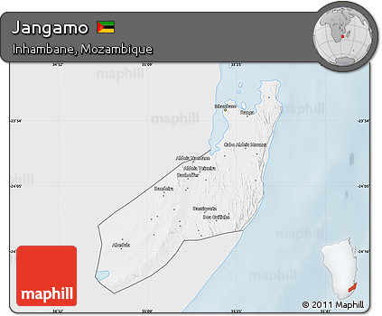 Silver Style Map of Jangamo, single color outside