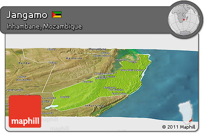 Physical Panoramic Map of Jangamo, satellite outside