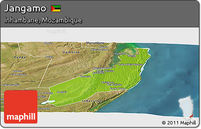 Physical Panoramic Map of Jangamo, satellite outside
