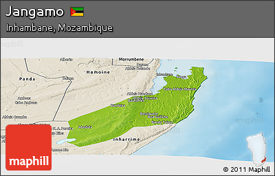 Physical Panoramic Map of Jangamo, shaded relief outside