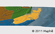 Political Panoramic Map of Jangamo, darken