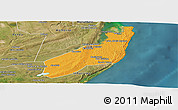 Political Panoramic Map of Jangamo, satellite outside