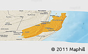 Political Panoramic Map of Jangamo, shaded relief outside