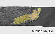 Satellite Panoramic Map of Jangamo, darken, desaturated