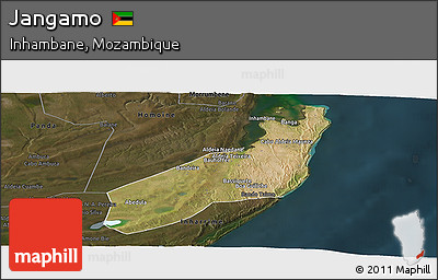 Satellite Panoramic Map of Jangamo, darken