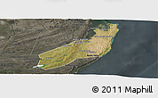 Satellite Panoramic Map of Jangamo, darken, semi-desaturated