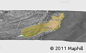 Satellite Panoramic Map of Jangamo, desaturated