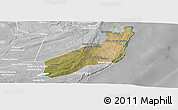 Satellite Panoramic Map of Jangamo, lighten, desaturated