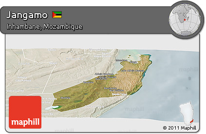 Satellite Panoramic Map of Jangamo, lighten