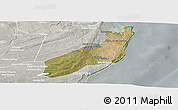 Satellite Panoramic Map of Jangamo, lighten, semi-desaturated