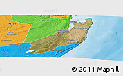 Satellite Panoramic Map of Jangamo, political outside