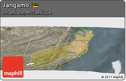 Satellite Panoramic Map of Jangamo, semi-desaturated