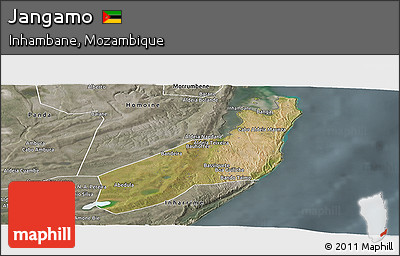 Satellite Panoramic Map of Jangamo, semi-desaturated