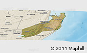 Satellite Panoramic Map of Jangamo, shaded relief outside