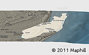 Shaded Relief Panoramic Map of Jangamo, darken