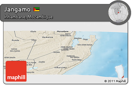 Shaded Relief Panoramic Map of Jangamo