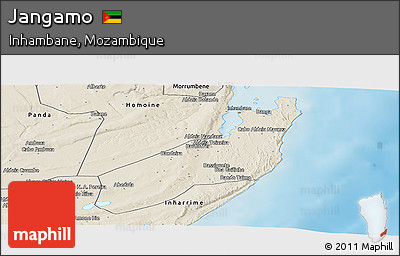 Shaded Relief Panoramic Map of Jangamo