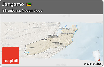 Shaded Relief Panoramic Map of Jangamo, lighten