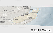Shaded Relief Panoramic Map of Jangamo, semi-desaturated