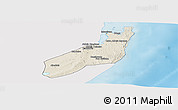Shaded Relief Panoramic Map of Jangamo, single color outside