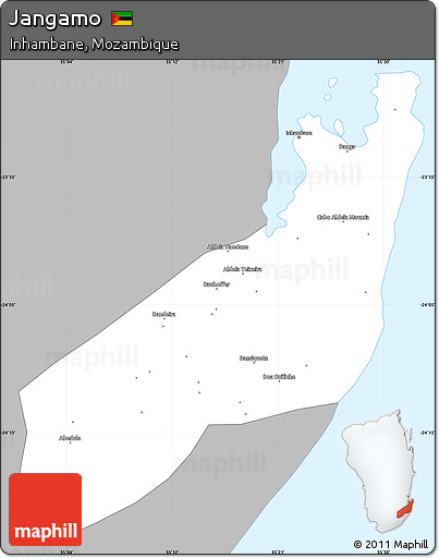Gray Simple Map of Jangamo, single color outside