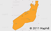 Political Simple Map of Jangamo, cropped outside