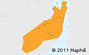 Political Simple Map of Jangamo, single color outside