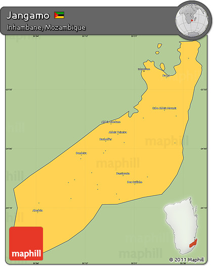 Savanna Style Simple Map of Jangamo, cropped outside