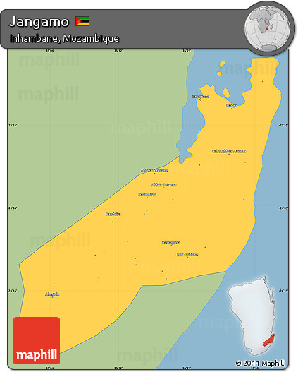 Savanna Style Simple Map of Jangamo, single color outside