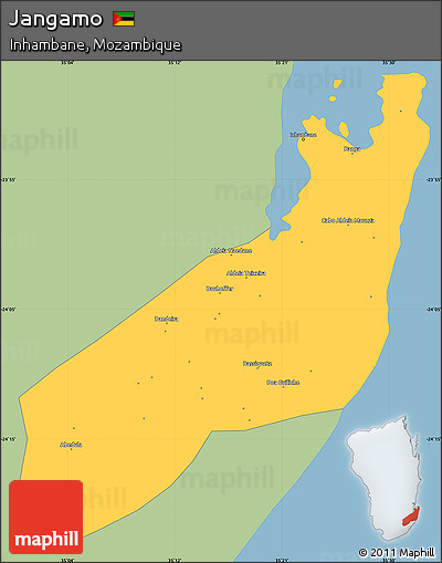 Savanna Style Simple Map of Jangamo, single color outside