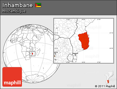 Blank Location Map of Inhambane