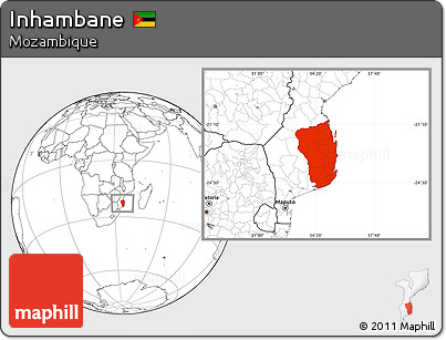 Blank Location Map of Inhambane