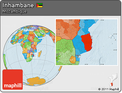Political Location Map of Inhambane
