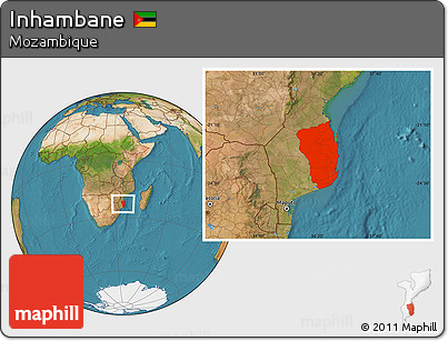 Satellite Location Map of Inhambane