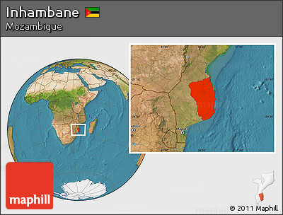 Satellite Location Map of Inhambane