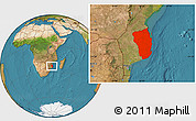 Satellite Location Map of Inhambane