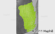 Physical Map of Inhambane, darken, desaturated