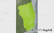 Physical Map of Inhambane, darken, semi-desaturated