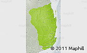 Physical Map of Inhambane, lighten, semi-desaturated