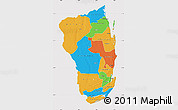 Political Map of Inhambane, cropped outside
