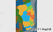 Political Map of Inhambane, darken