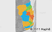 Political Map of Inhambane, desaturated