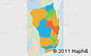 Political Map of Inhambane, lighten