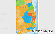 Political Map of Inhambane, political shades outside