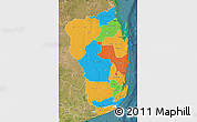 Political Map of Inhambane, satellite outside