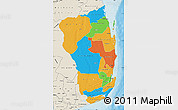 Political Map of Inhambane, shaded relief outside