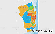 Political Map of Inhambane, single color outside