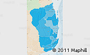 Political Shades Map of Inhambane, lighten