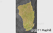Satellite Map of Inhambane, darken, desaturated