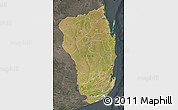 Satellite Map of Inhambane, darken, semi-desaturated
